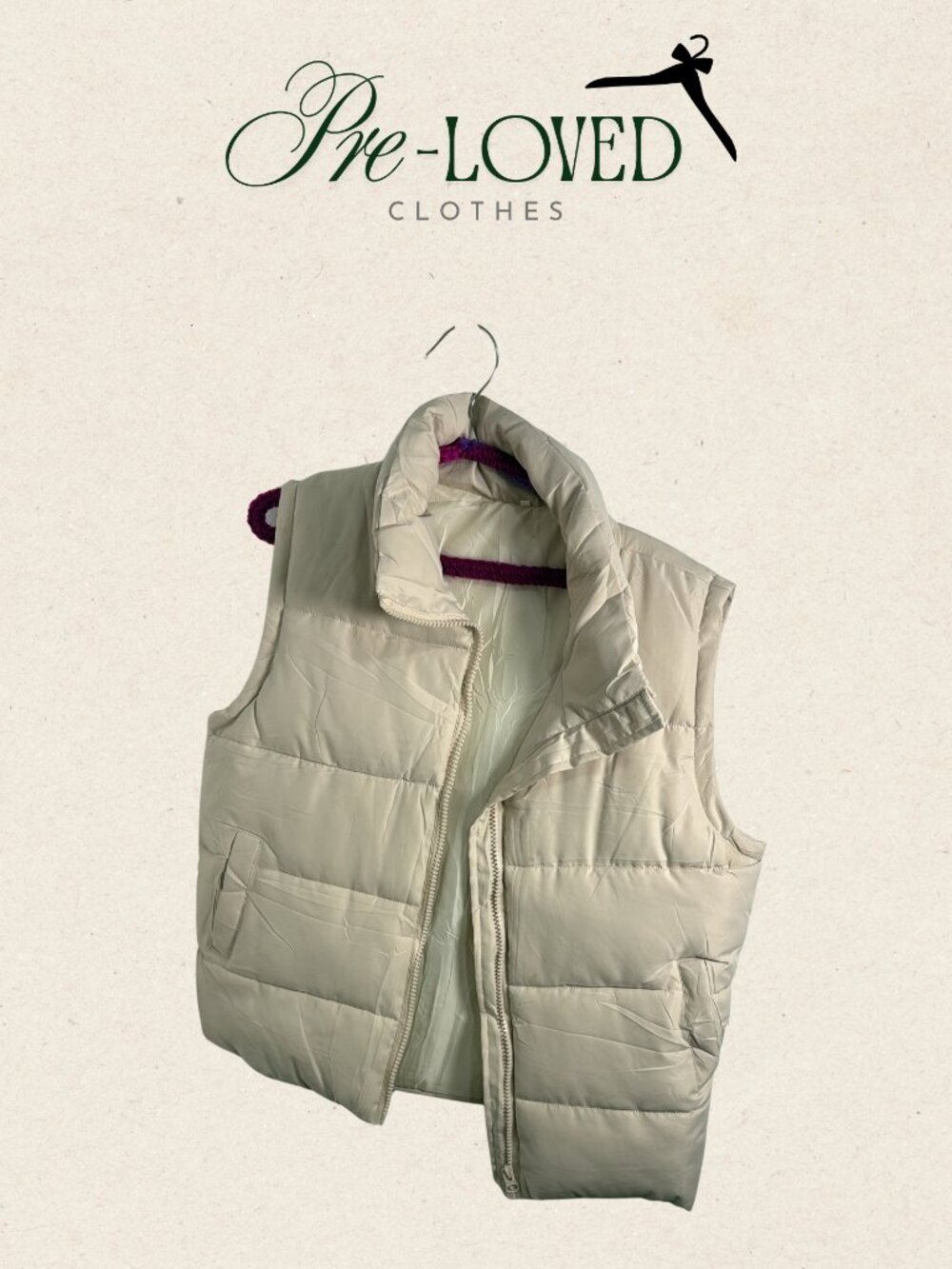 Cream Puffer Vest